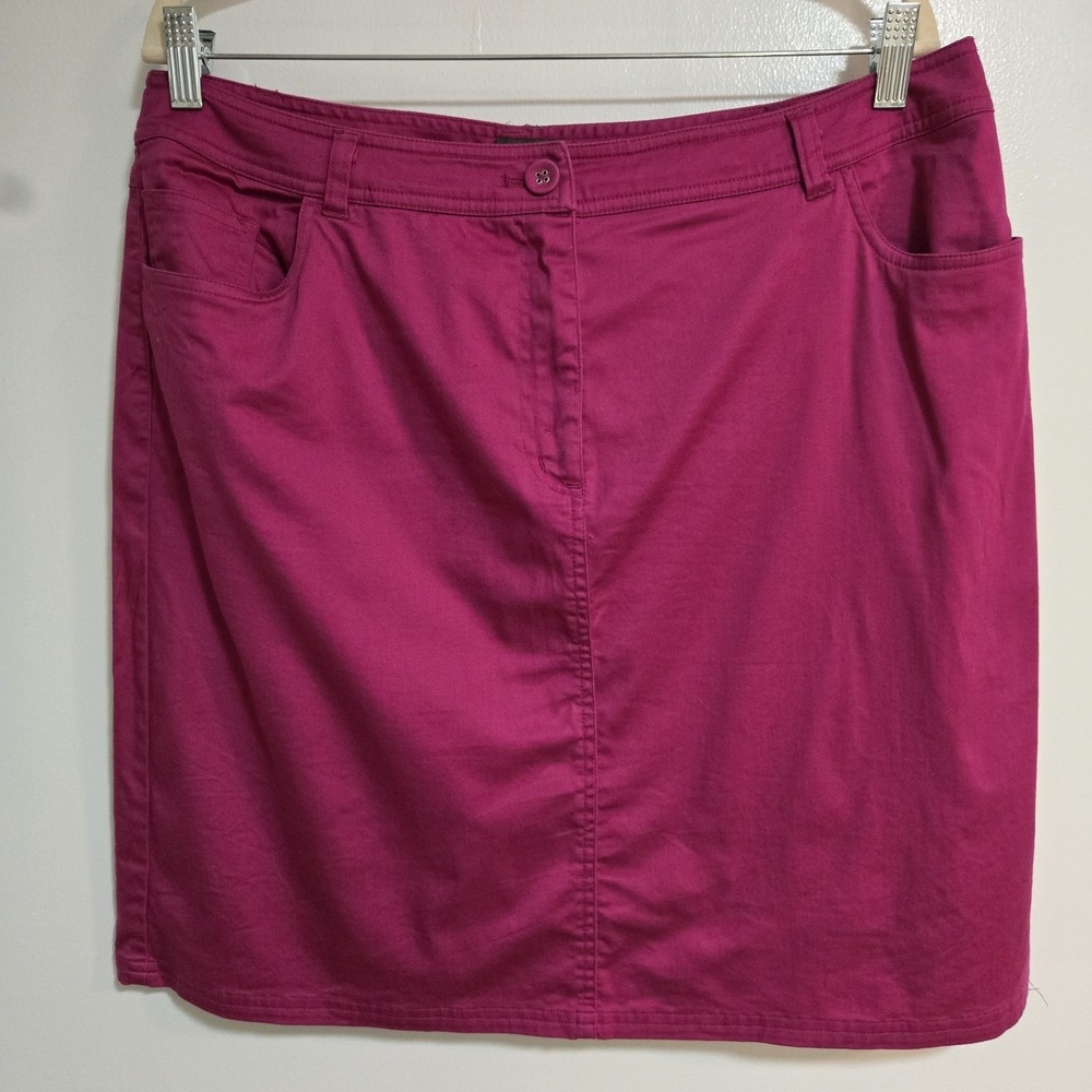 Additions by‎ Chico's Size 3 (XL) Fuchsia  Pink Cotton Blend Casual Mini Skirt